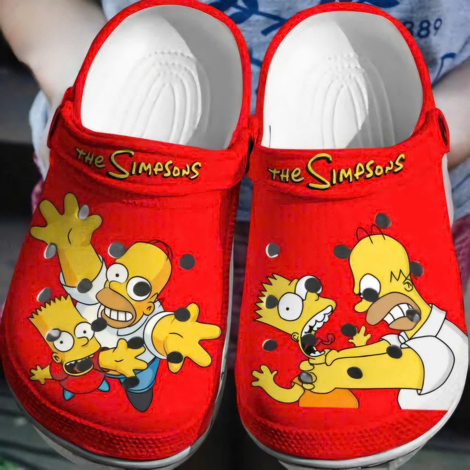 the simpsons father and sun happy and angry red clogs fast shipping available khypz