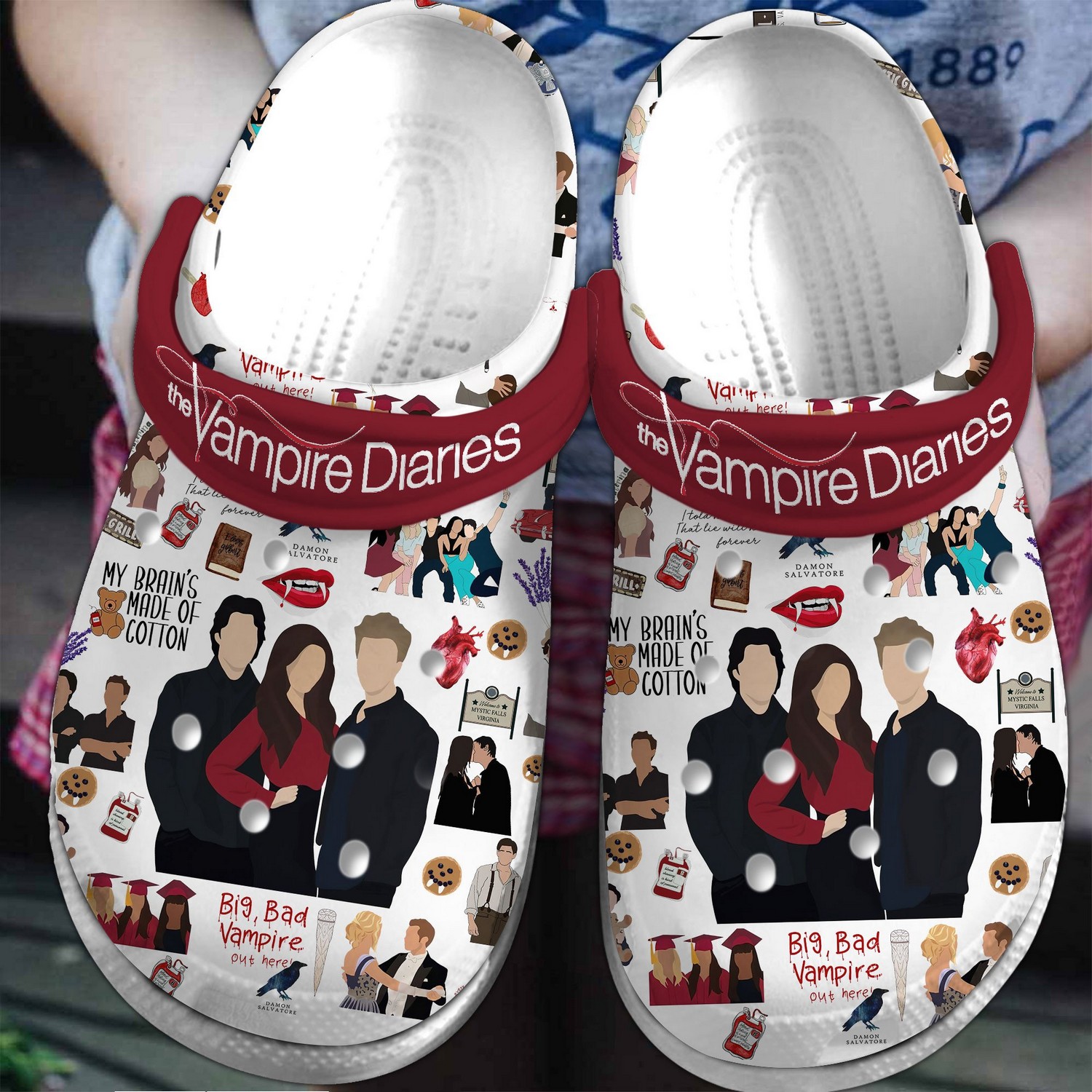 the vampire diaries tv series my brains made of cotton clogs for kids and adults wfdid