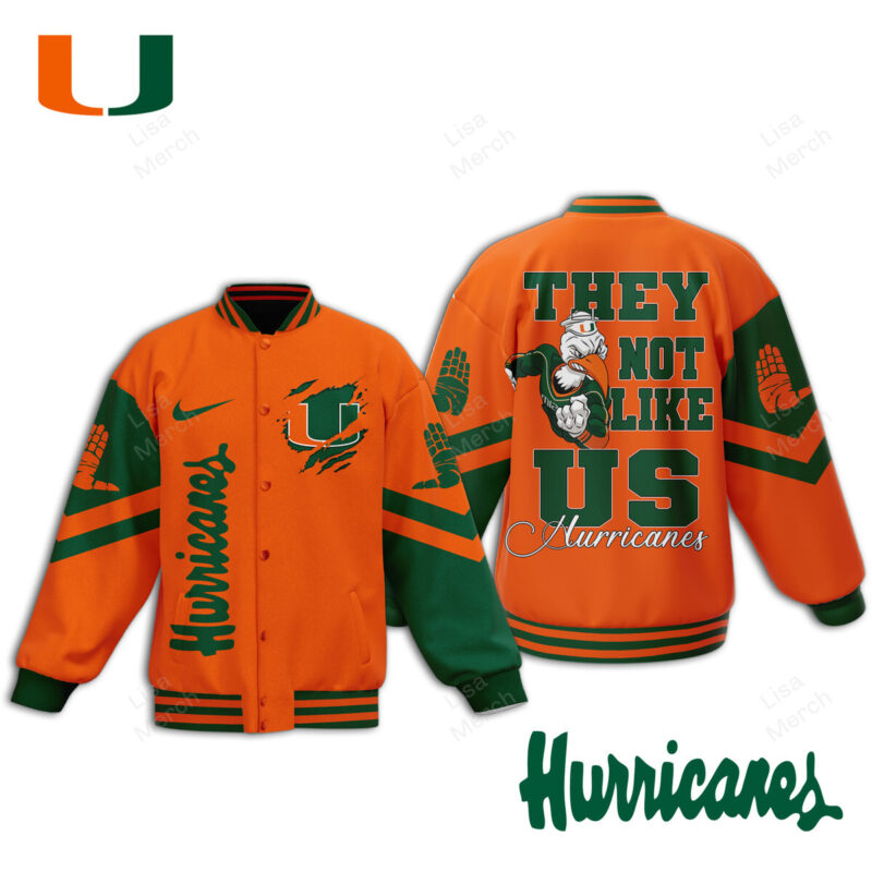 they not like us miami hurricanes fashionable baseball jacket c33fo