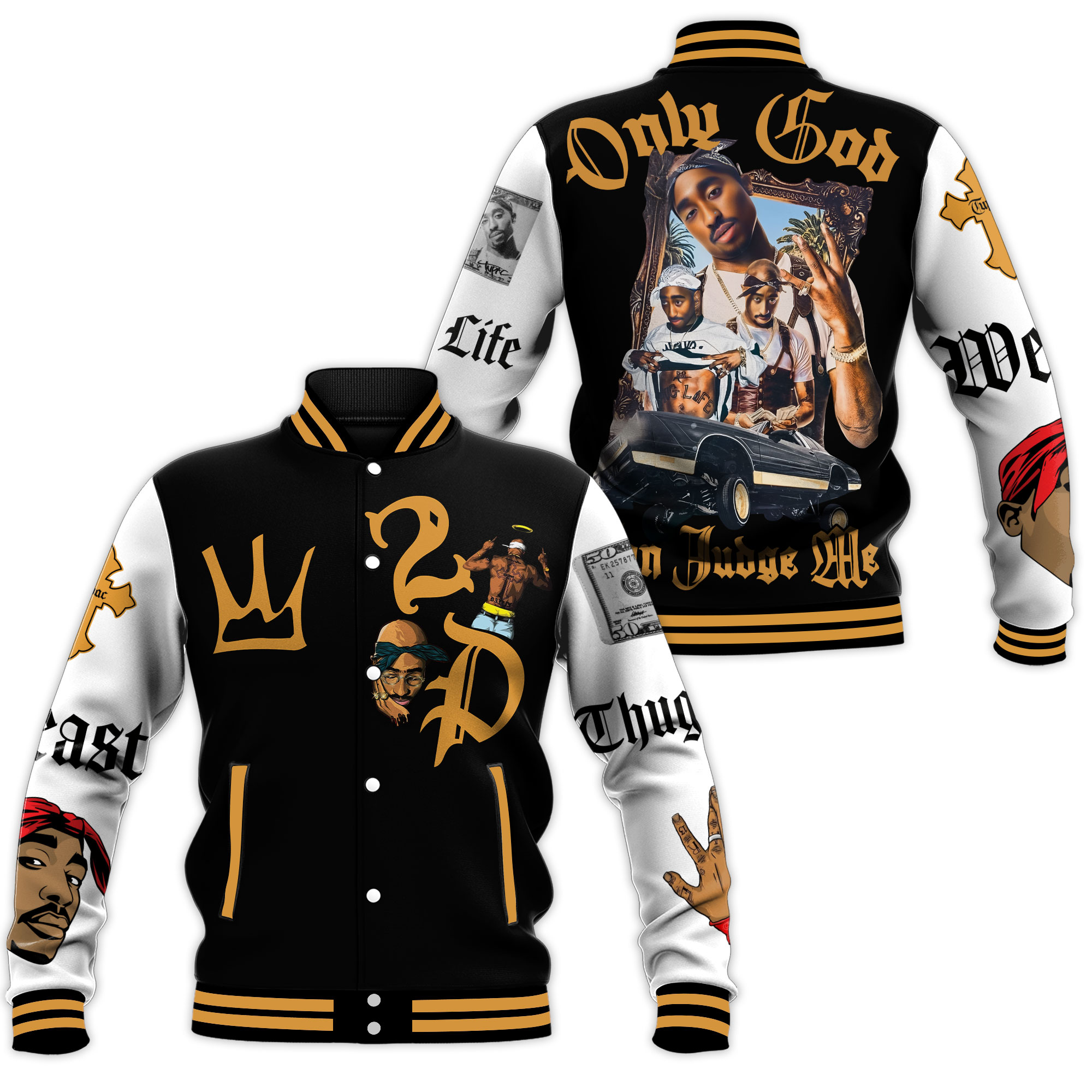 thug life tupac only god can judge me baseball jacket dv3nb
