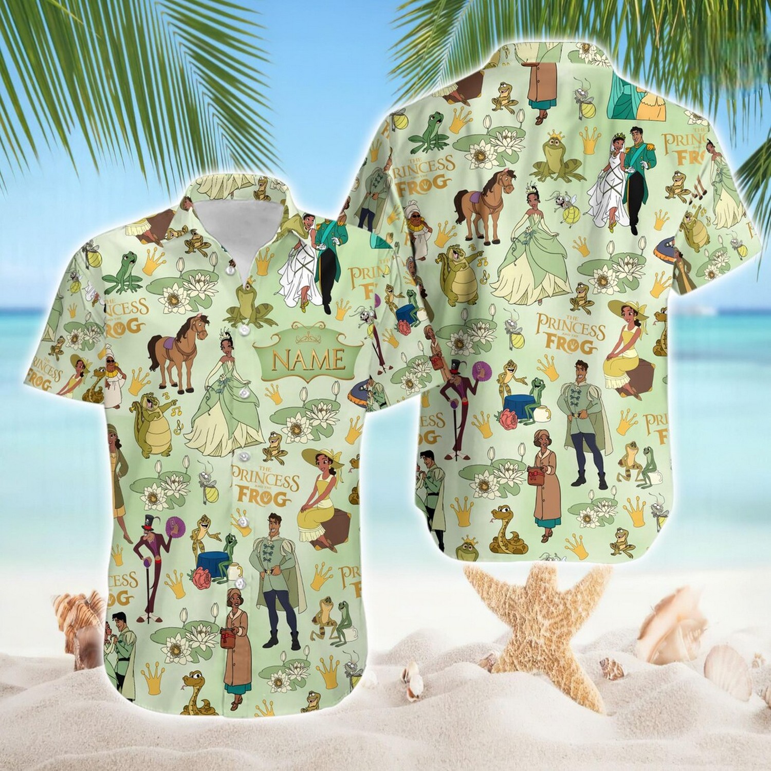 tiana princess and the frog green hawaiian shirt hkga9