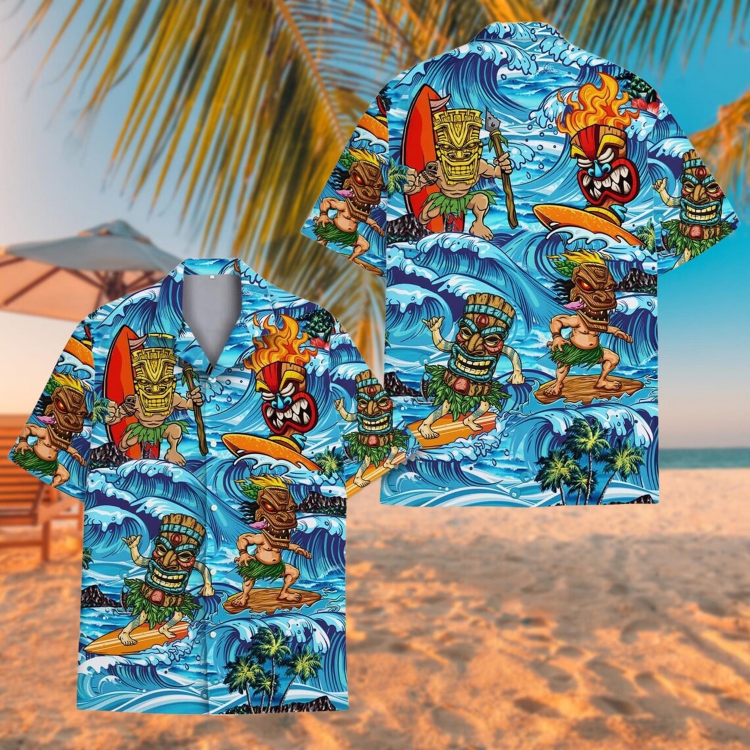 tiki surfing hawaiian shirt yzp2n
