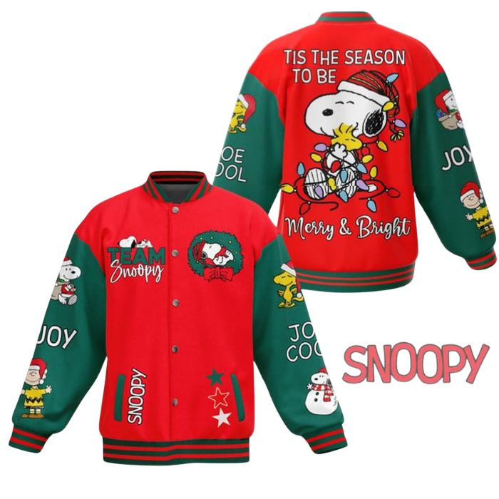 tis the season merry 26 bright snoopy baseball jacket 1pjie