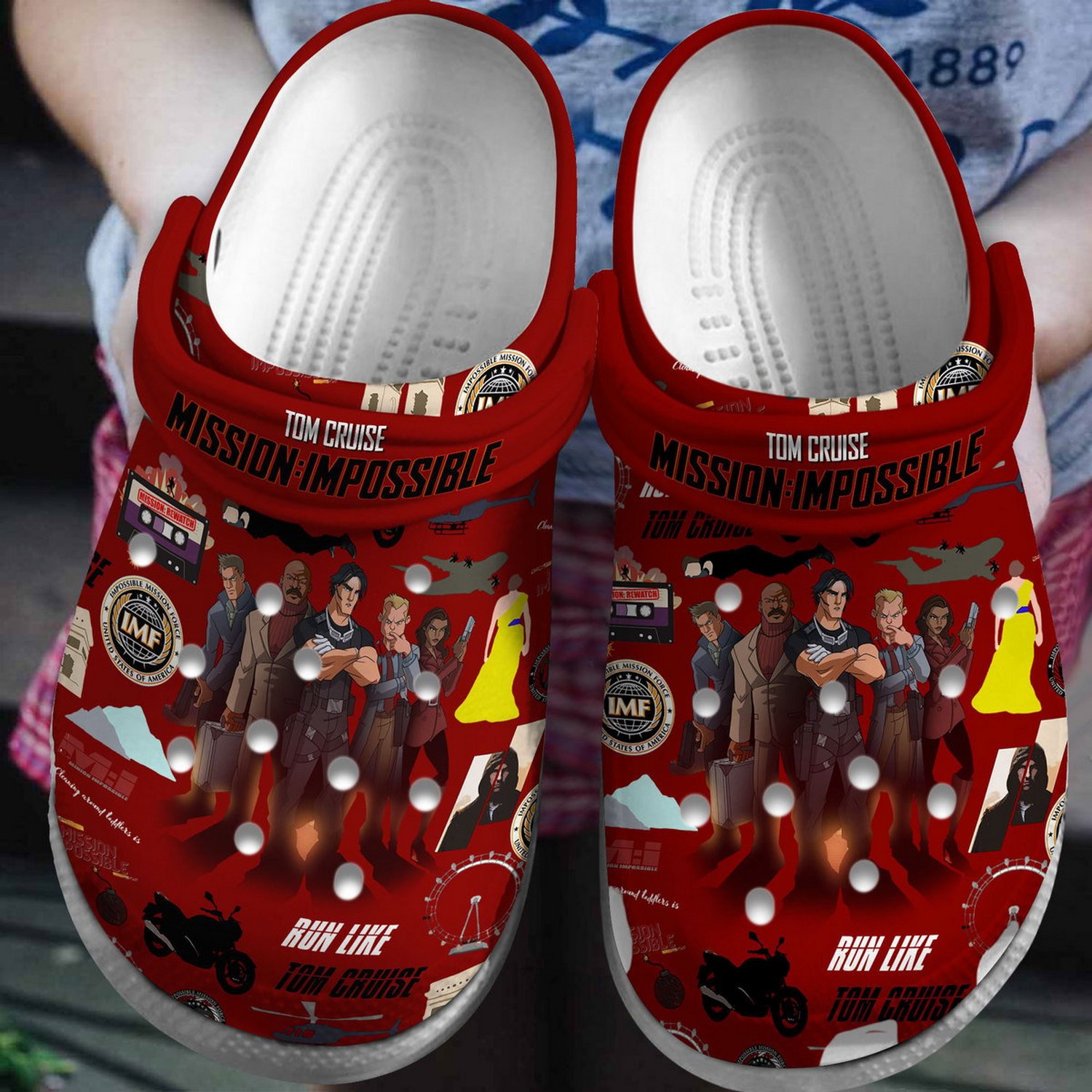 tom cruise mission impossible movie red clogs for kids and adults thz4o