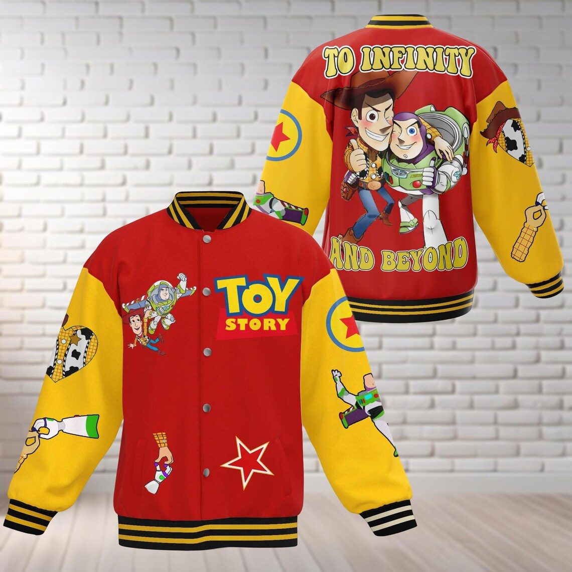 toy story to infinity and beyond cartoon baseball jacket gjwg6