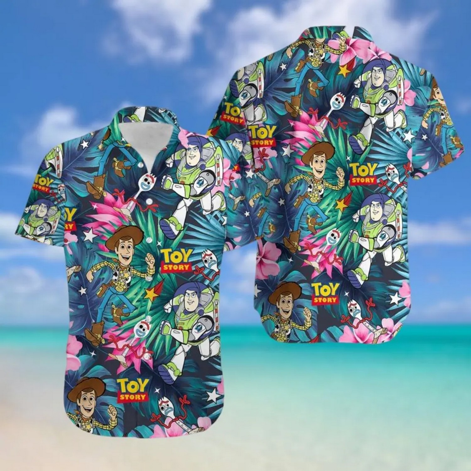 toy story woody buzz lightyear tropical hawaii shirt efhhz