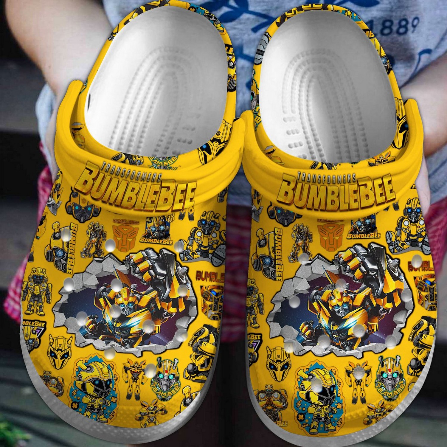 transformers movie bumblebee clogs for kids 26 adults qklm4