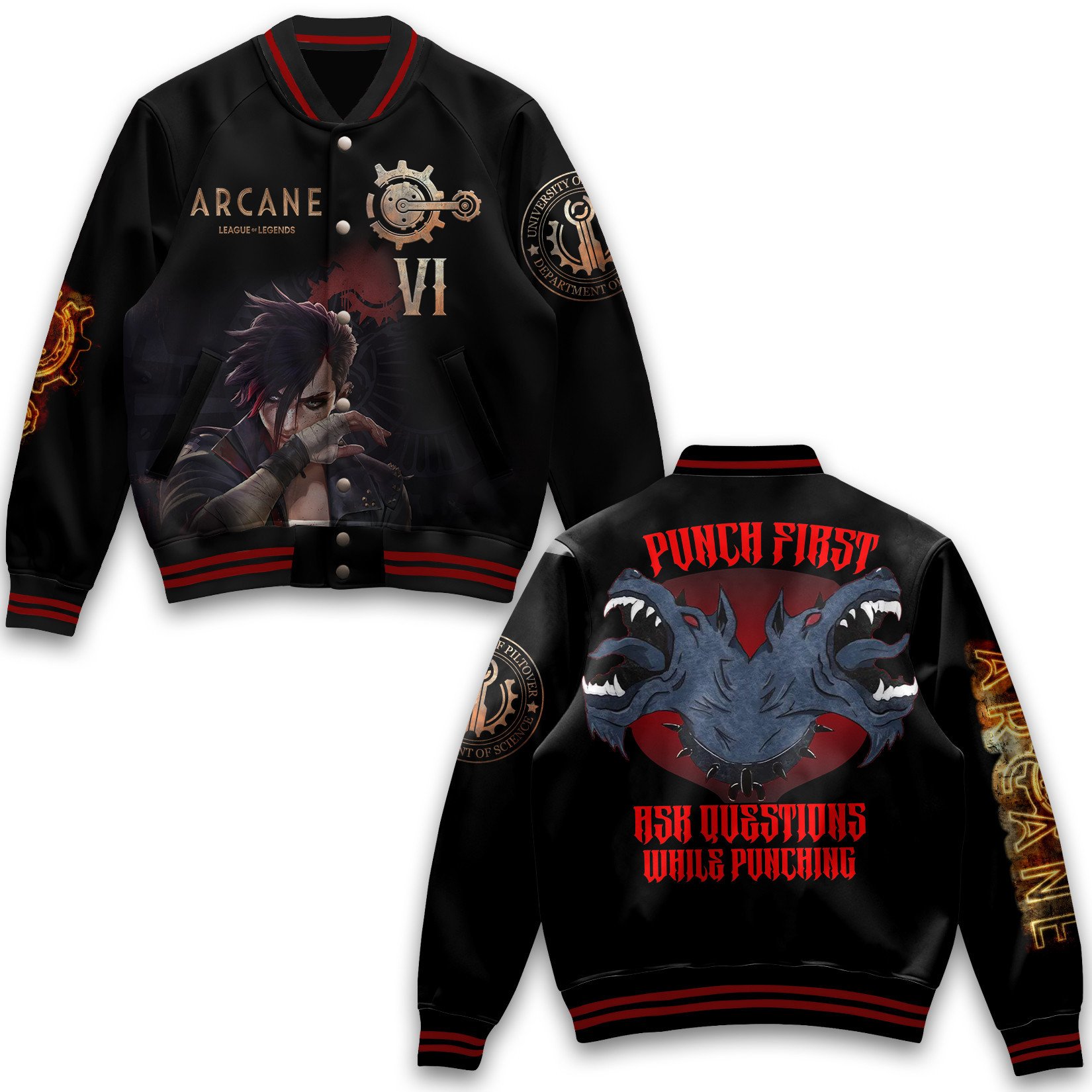 trendy arcane jinx league of legends vi cool baseball jacket z6ibj