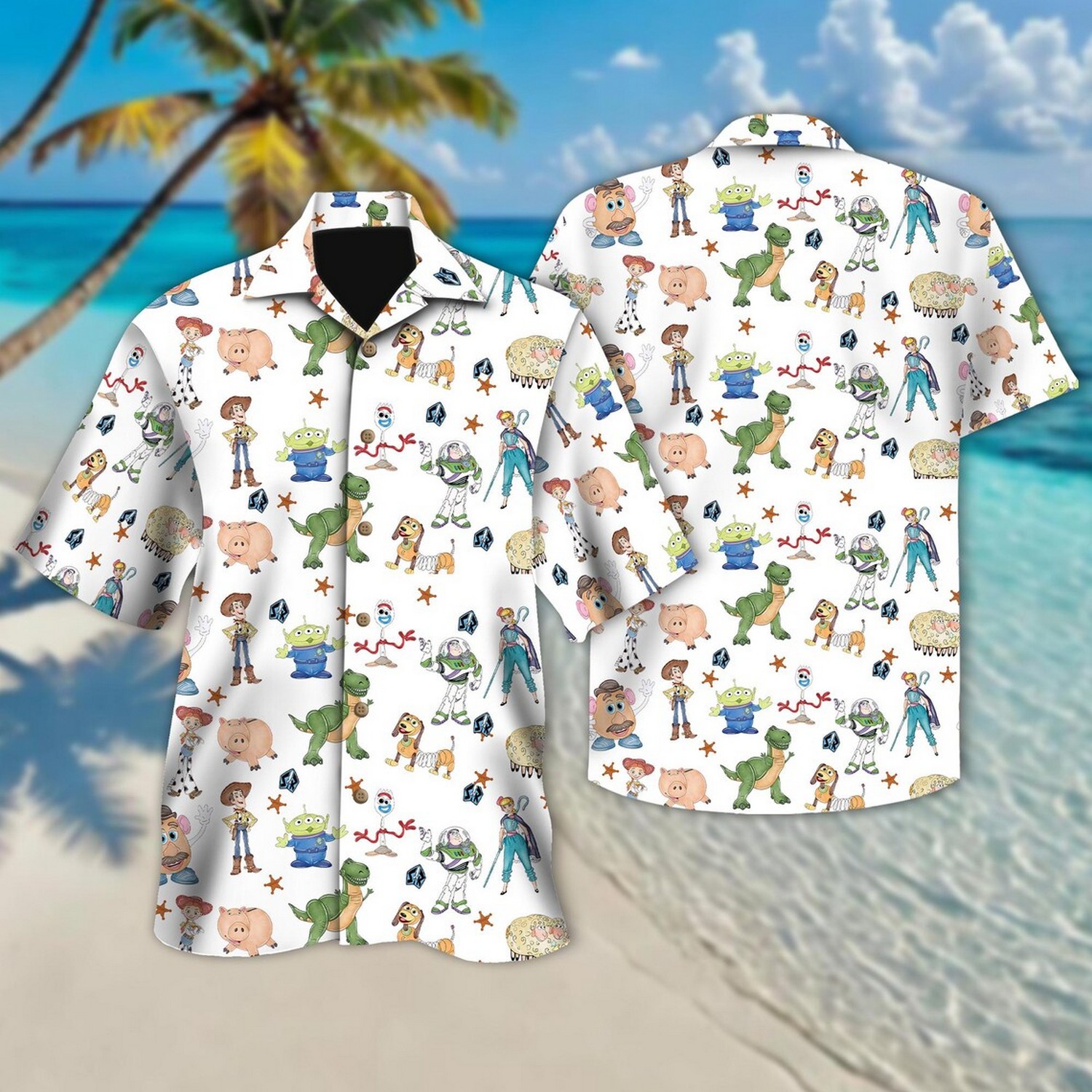 trendy disney toy story pattern hawaiian shirt egjfg