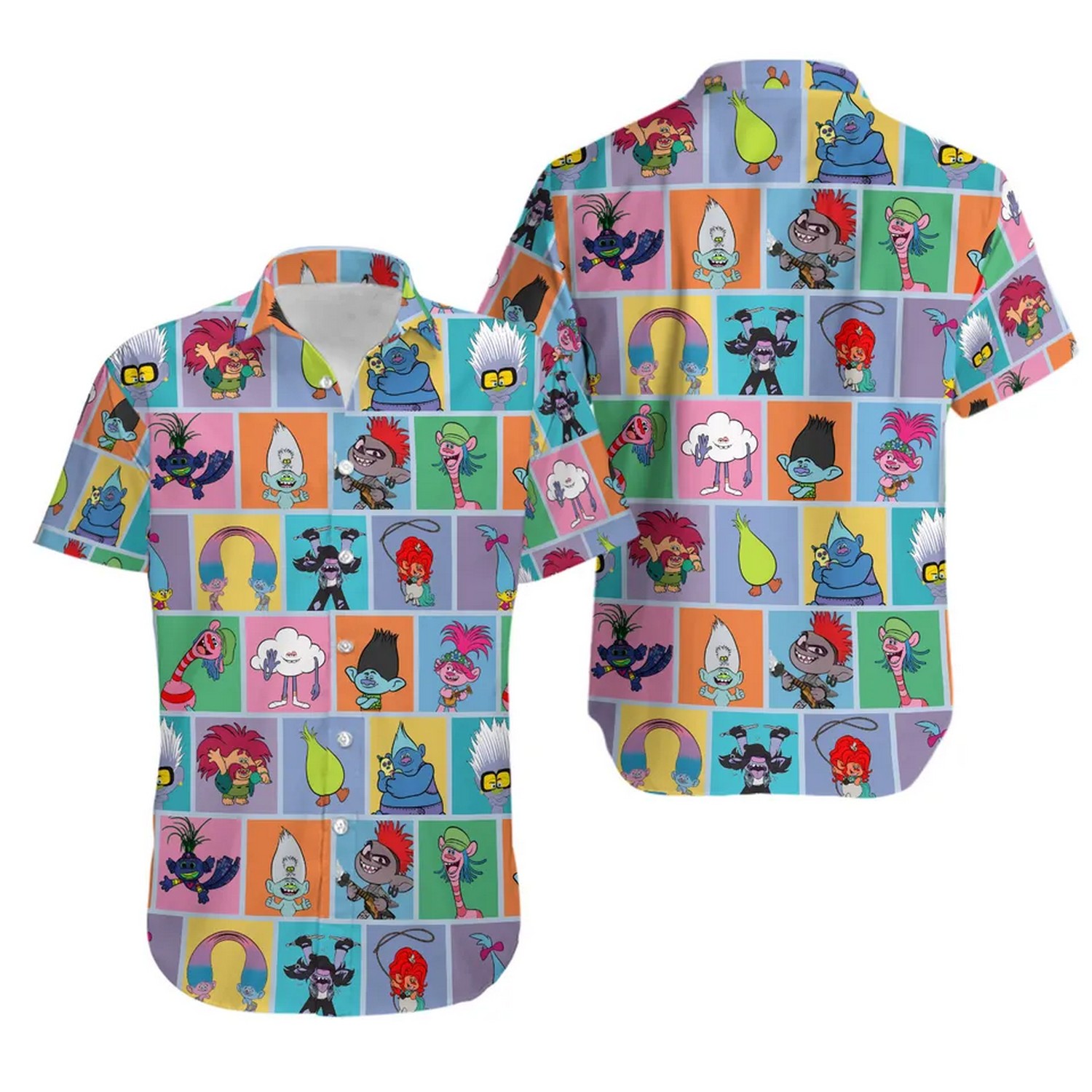 trolls movie characters hawaiian shirt ba6fa