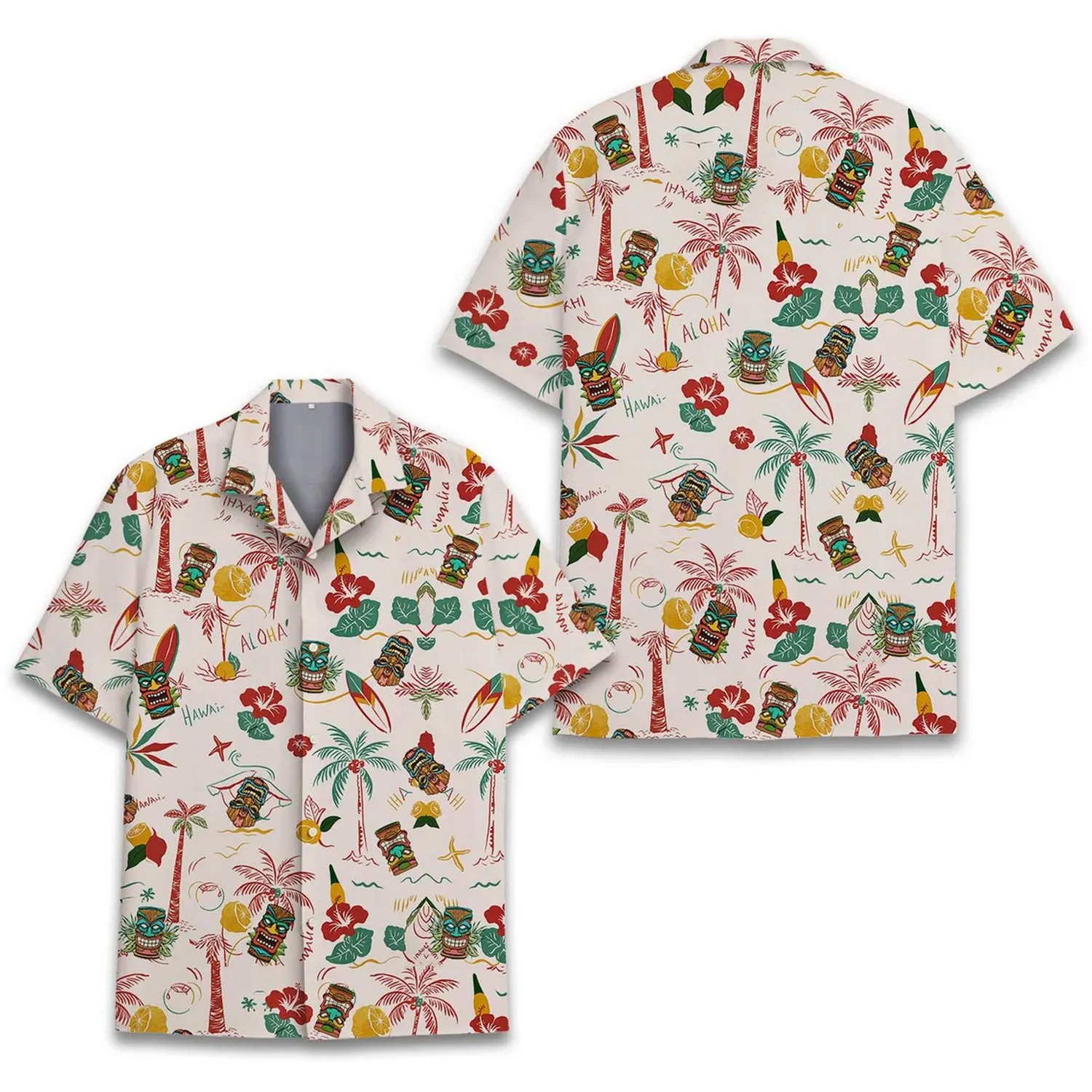 tropical tiki hawaiian shirt qkzhu