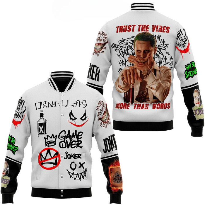 trust the vibes more than words joker movie baseball jacket zbayz