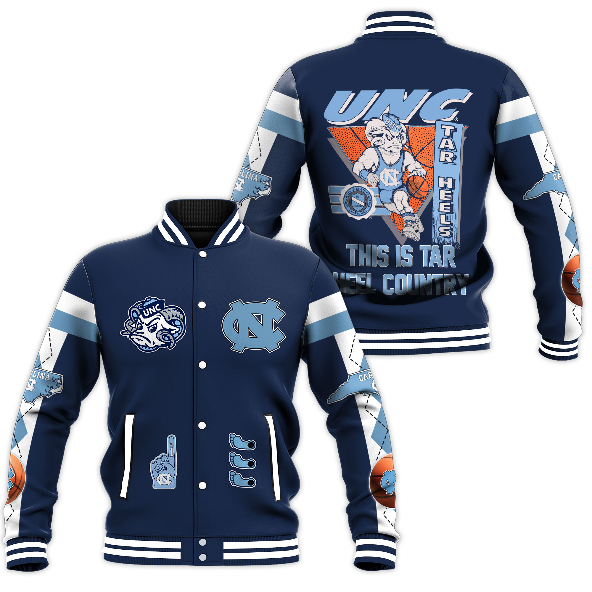 unc tar heels stylish basketball bomber cool baseball jacket utdzd