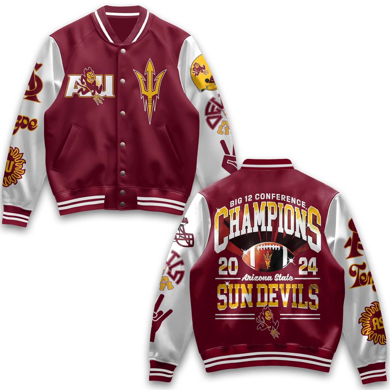 unique cool arizona state sun devils red baseball jacket cxmys