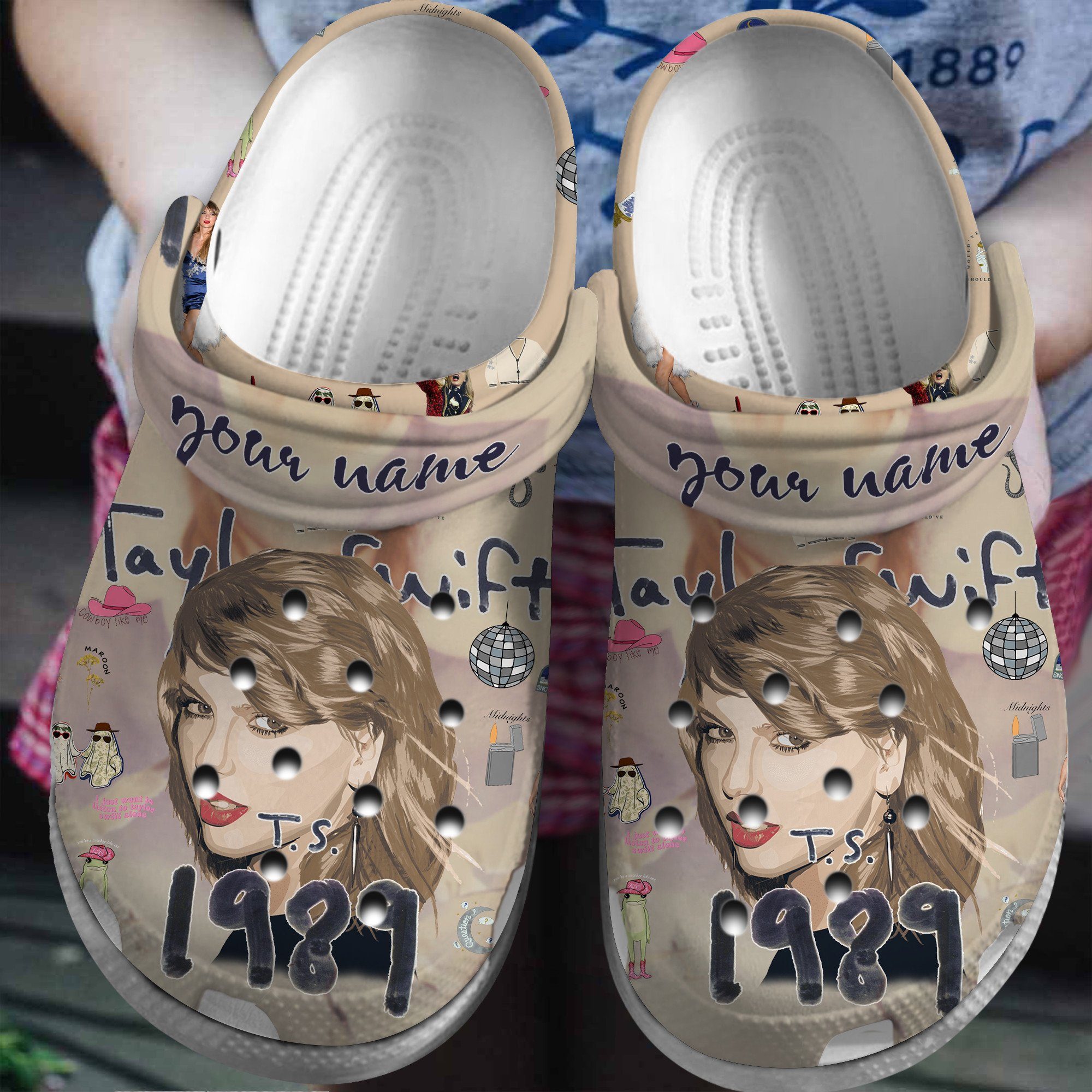 unique crocs singer taylor swift vintage vibes clogs shoes cute gift for swiftie hr1fi