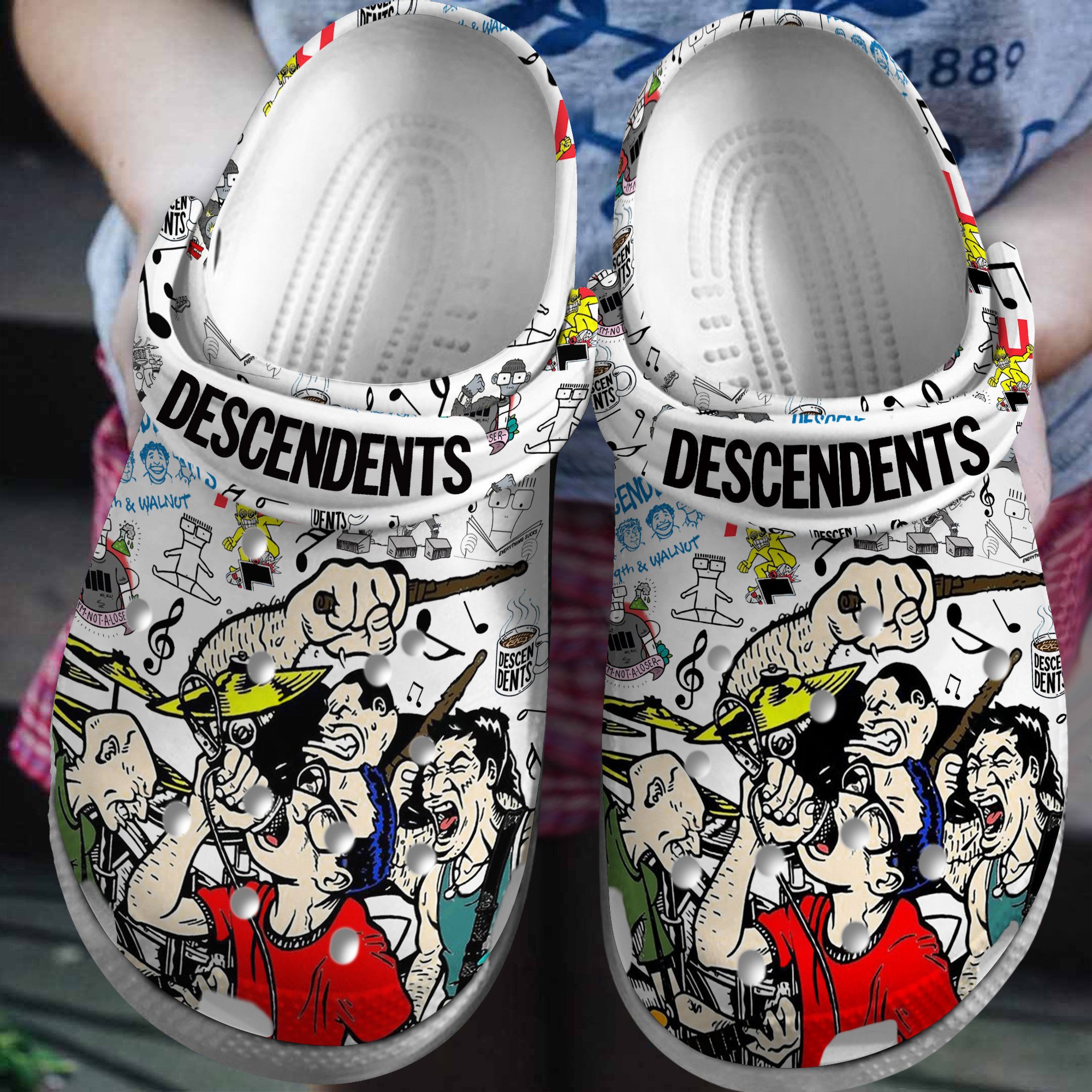 unique descendents music white clogs for kids and adults 0sw6h