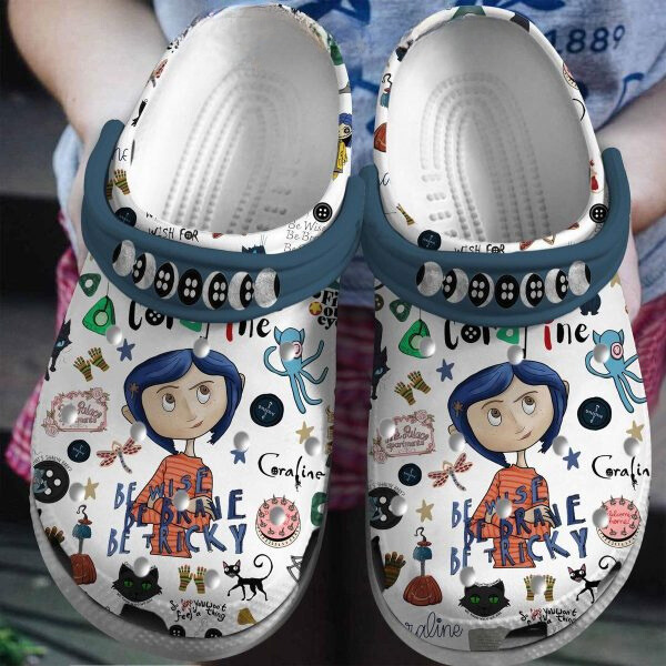 unique design cartoon coraline halloween clogs shoes for kids 26 adults p3za3