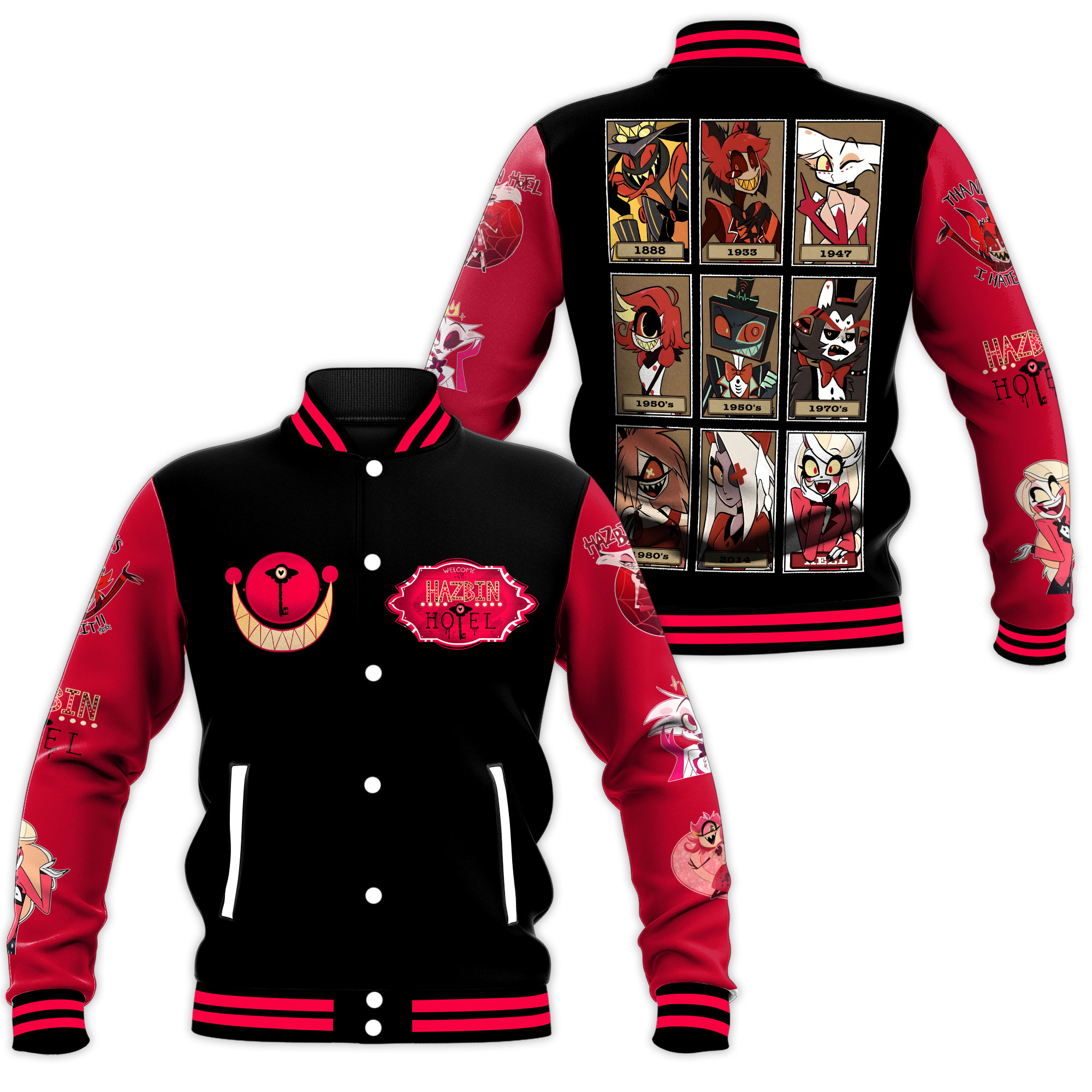 unique design hazbin hotel tv series baseball jacket e4onj