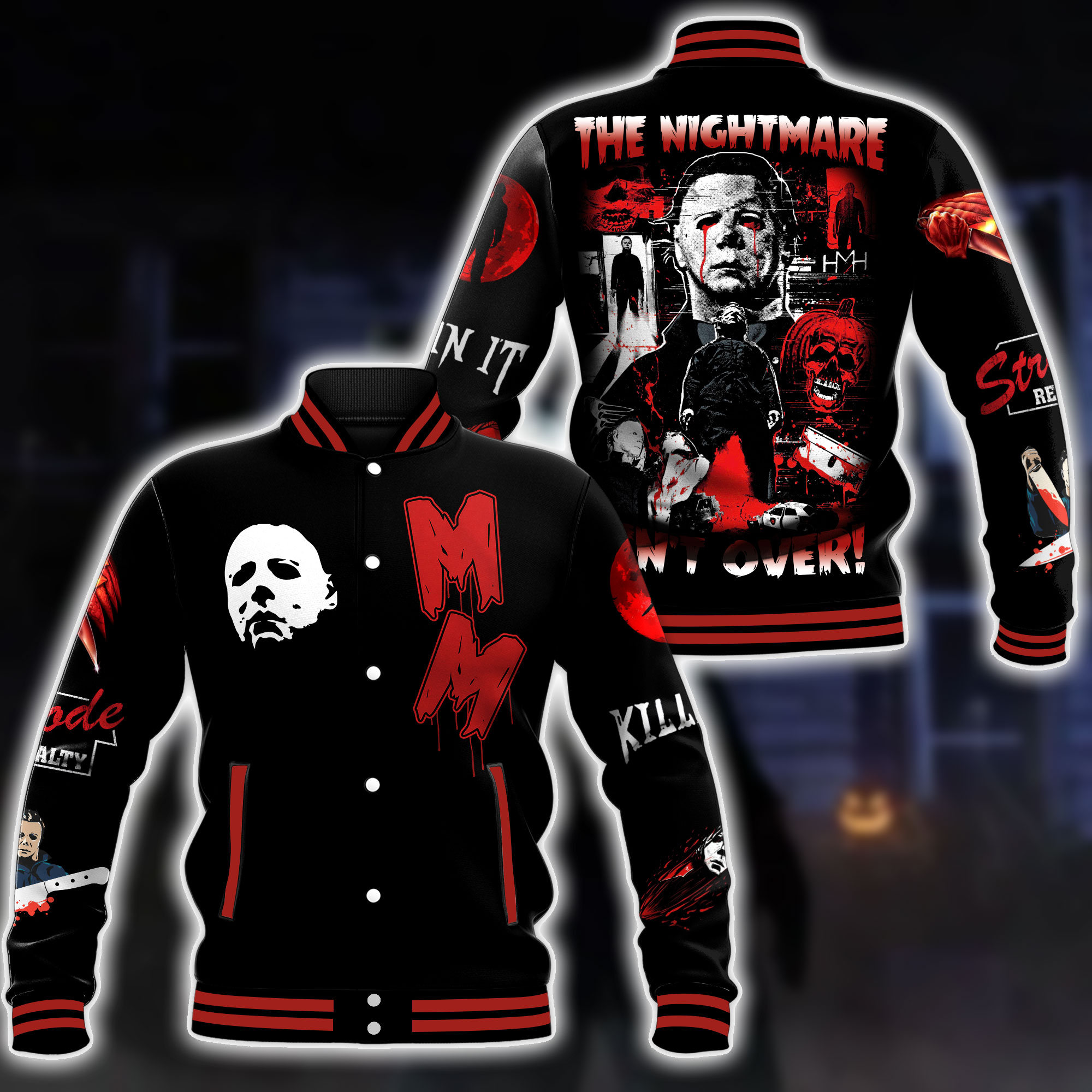 unique design michael myers scary movie villain black jersey jacket xbqn4