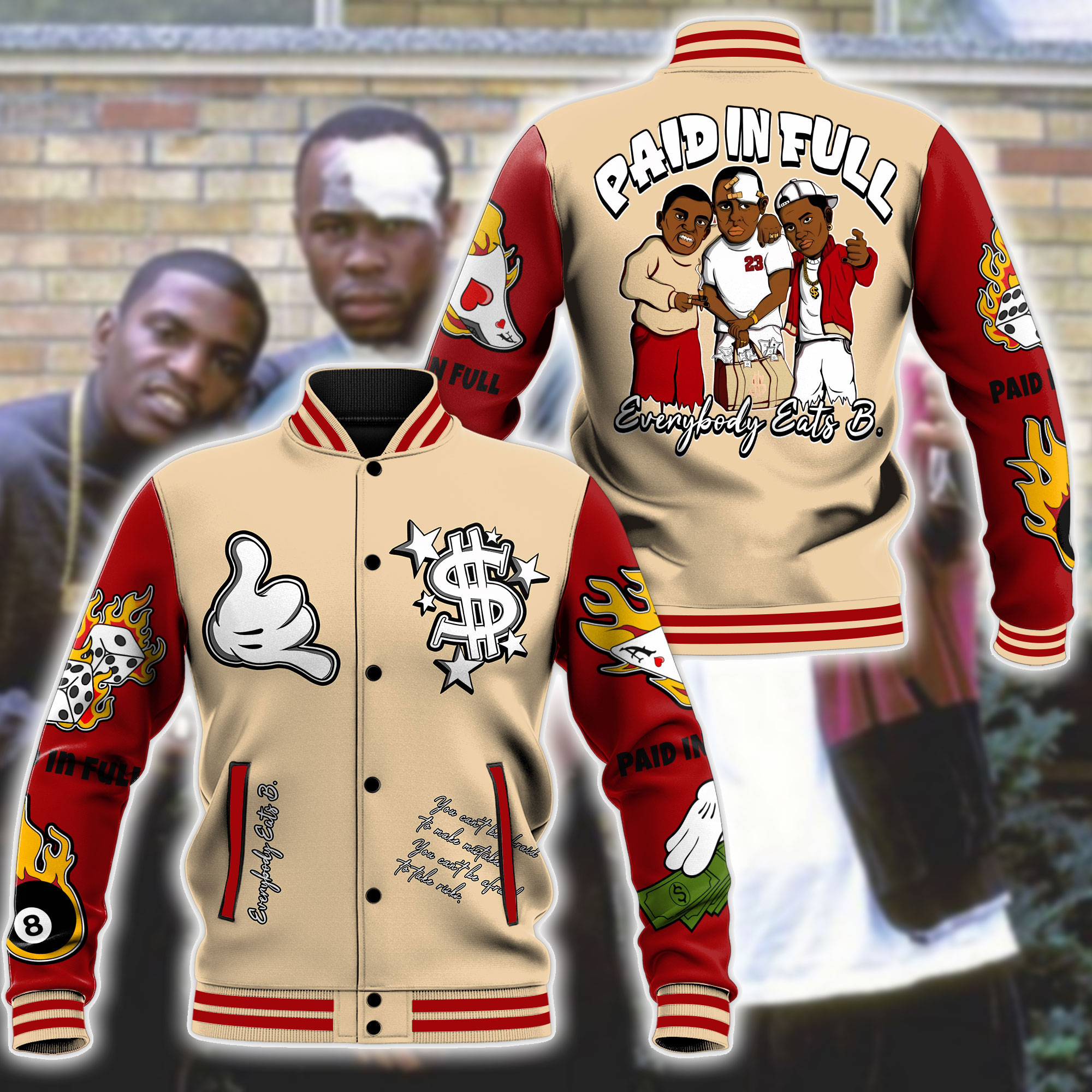 unique design paid in full everybody eats b jersey jacket 04h20