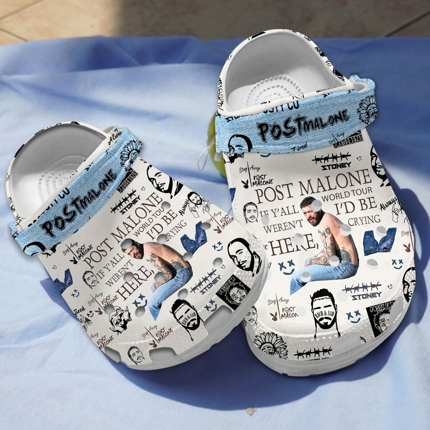 unique design singer post malone music clogs shoes b0i77