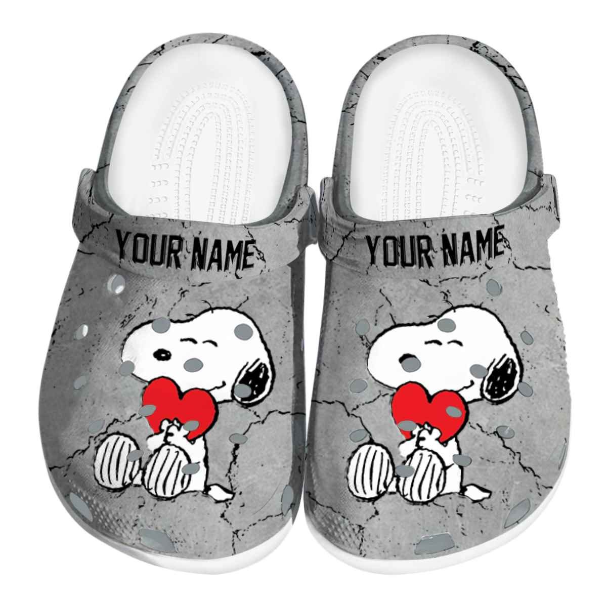 unique design snoppy custom name grey clogs shoes xlmh1