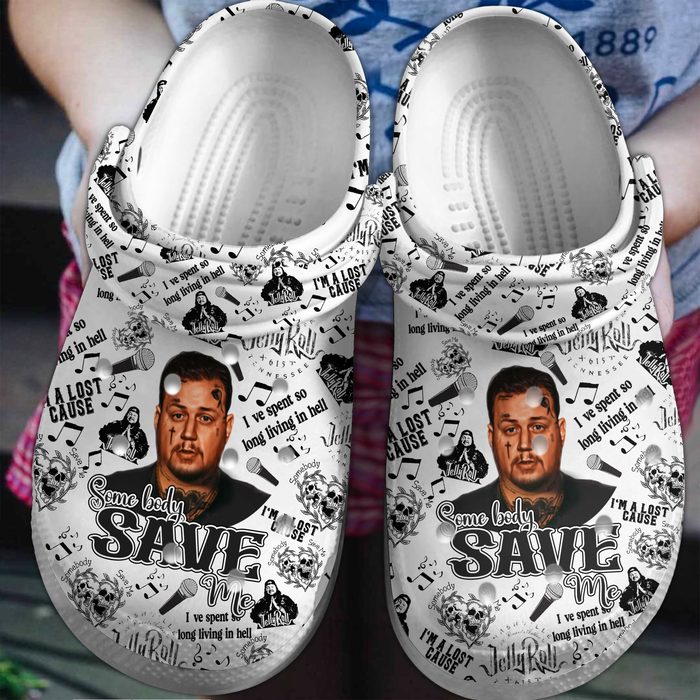 unique design somebody saves me jelly roll music white clogs 8bocf