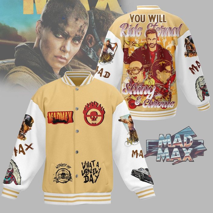 unique mad max shiny 26 chrome baseball jacket nbpyf