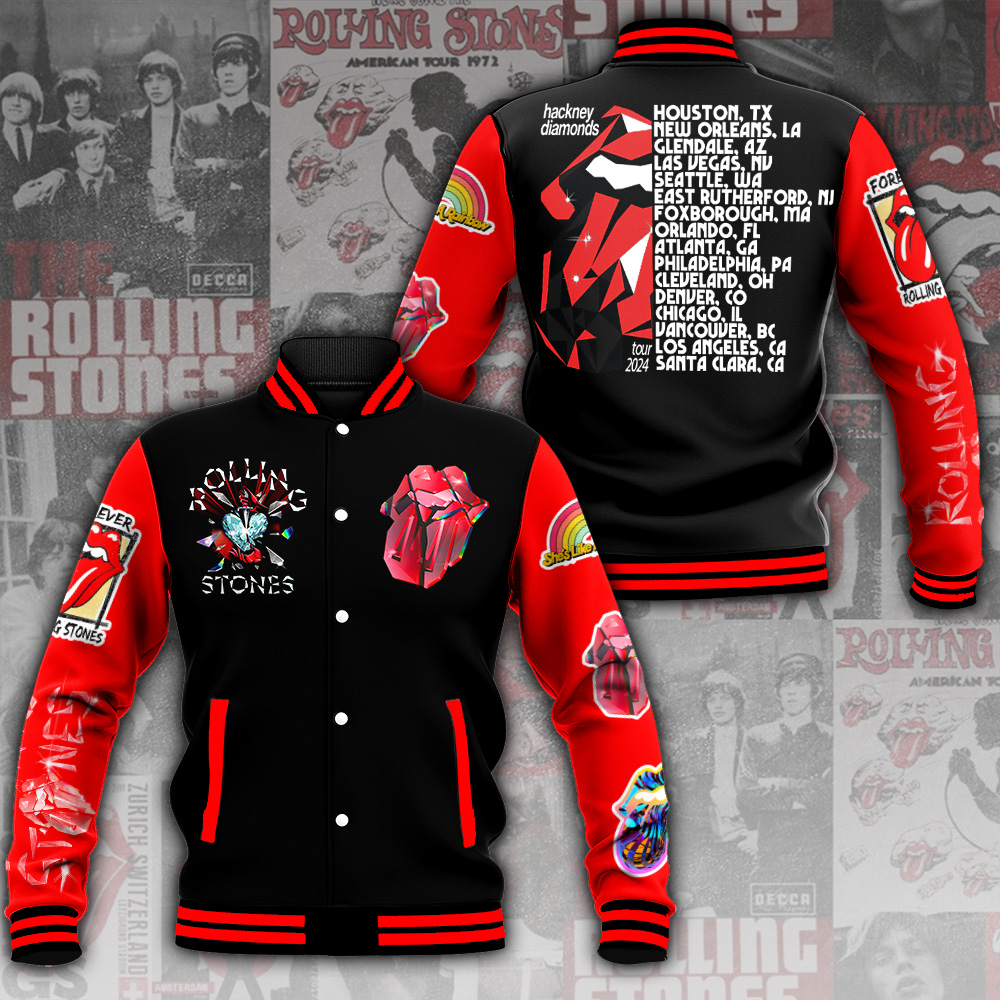 unique rolling stones hackney diamonds baseball jacket j0h9v