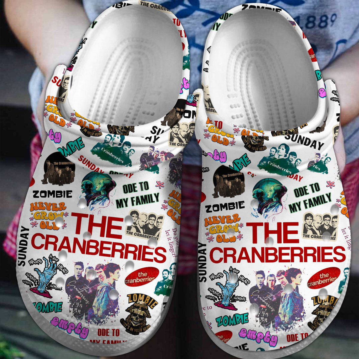 unique the cranberries music white clogs for kids and adults 5xapp