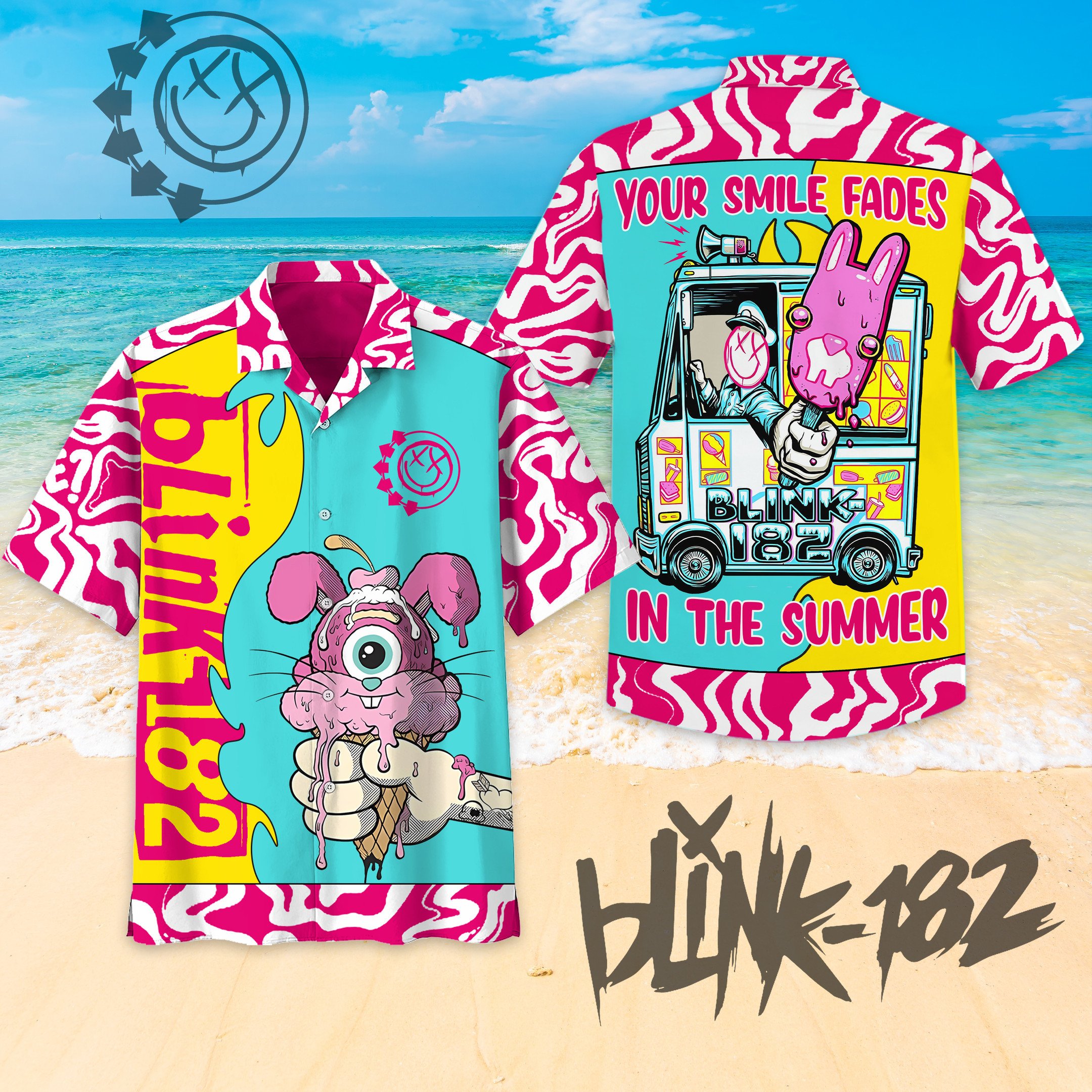 unique vivid blink 182 summer ice cream hawaiian shirt vi6p7