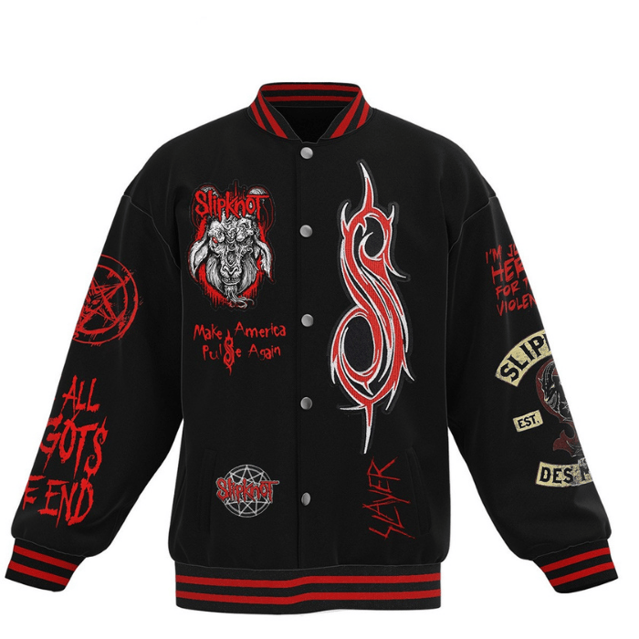 unique weird slipknot horror baseball jacket dwy9y