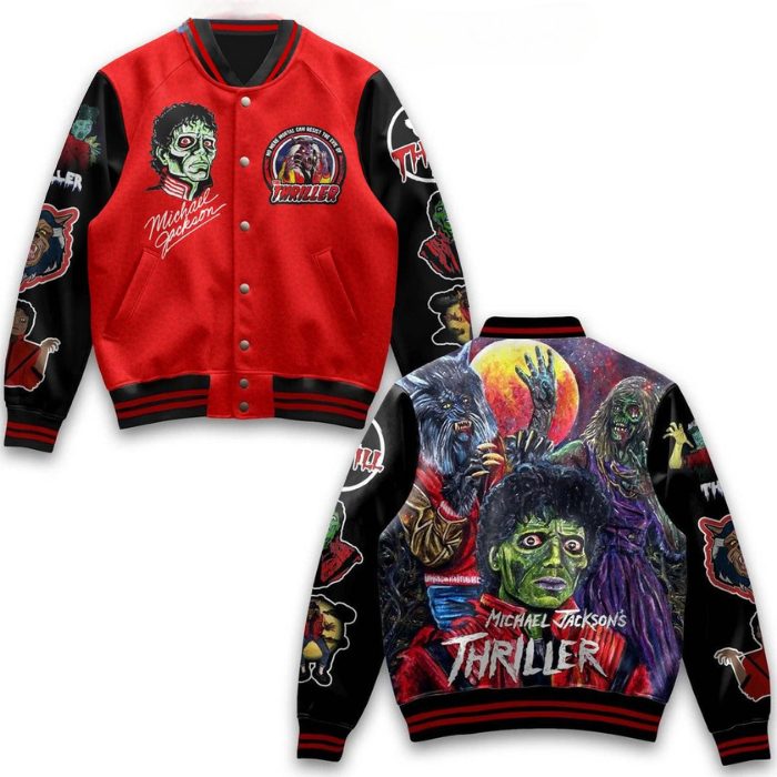 unique zombie michael jackson thriller halloween baseball jacket 97ag6