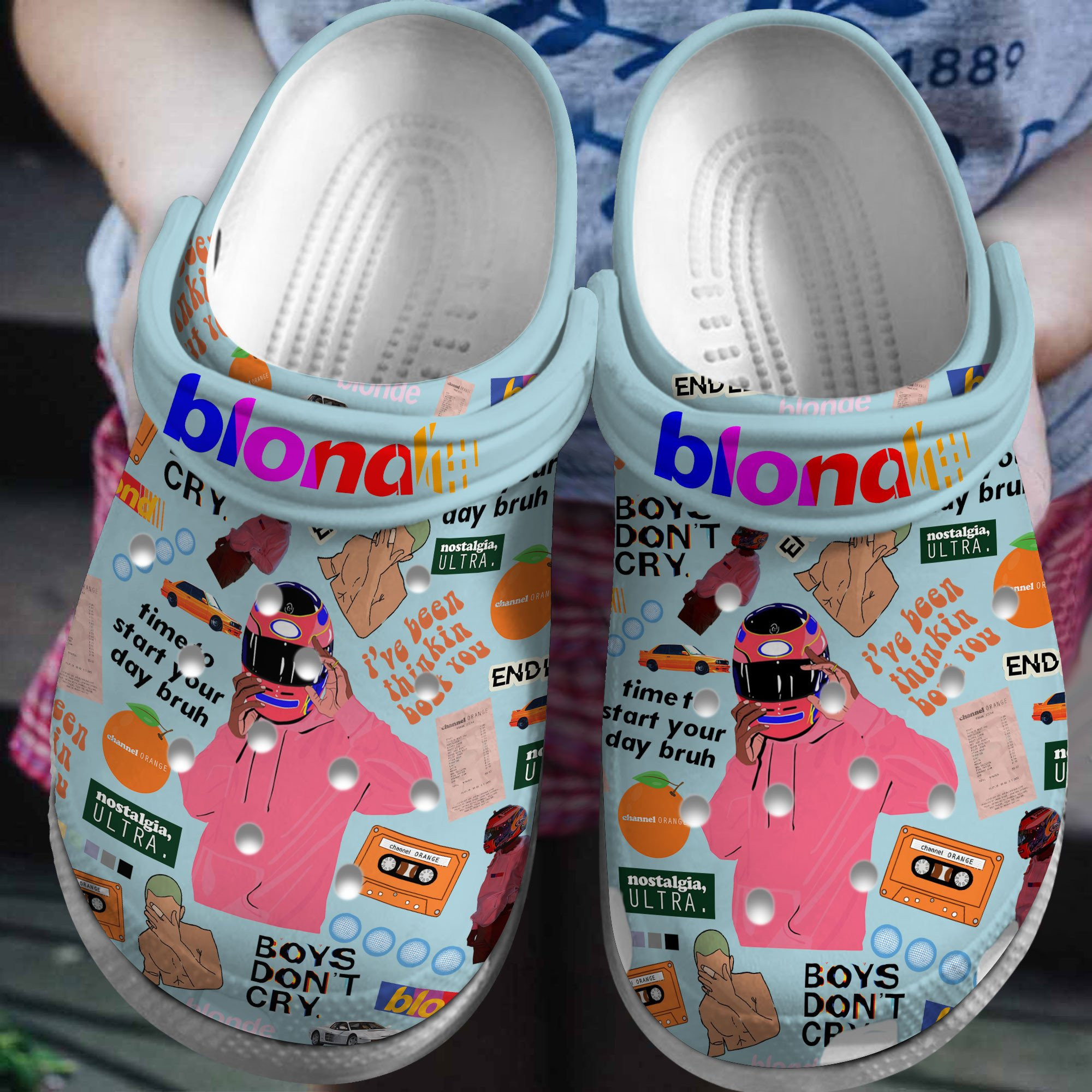 unisex light blue shoes frank ocean music clogs fast shipping worldwide ny0gw