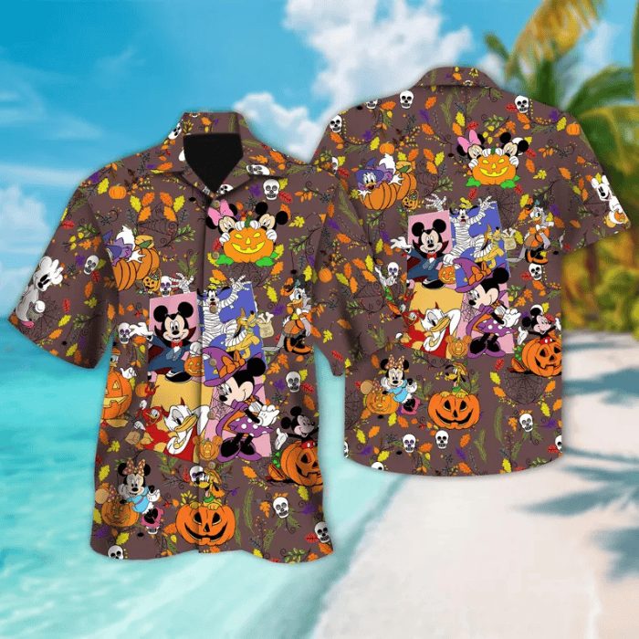 unisex lovely vibrant mickey mouse gang hawaiian shirt rurf8