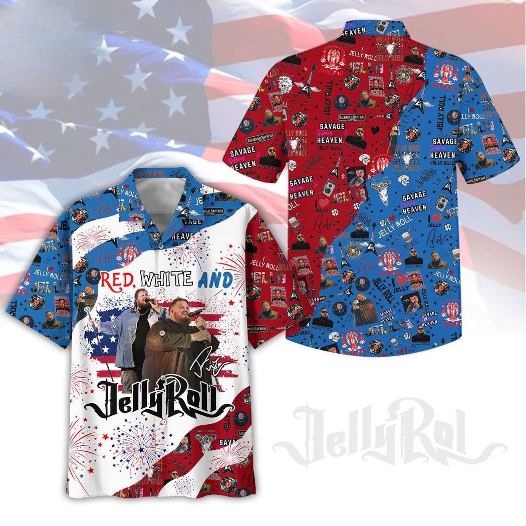 unisex red white and jelly roll hawaii shirt qzwj4
