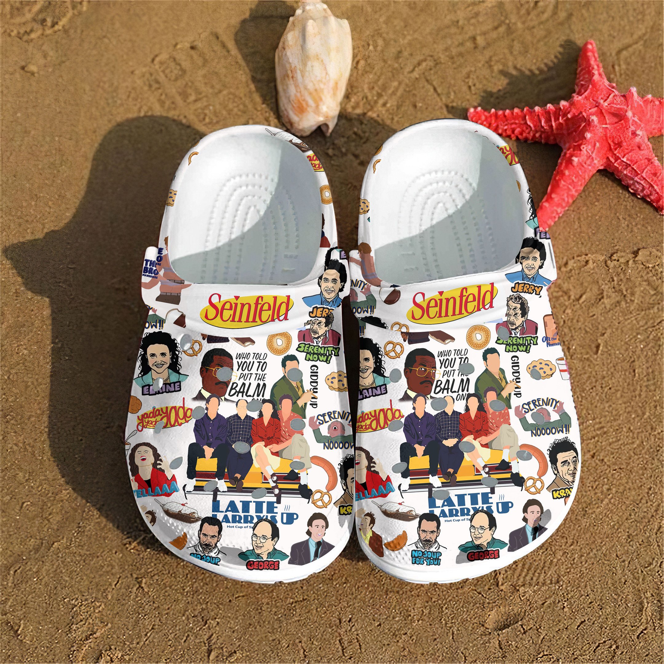 unisex seinfeld white clogs for kids and adults ja346