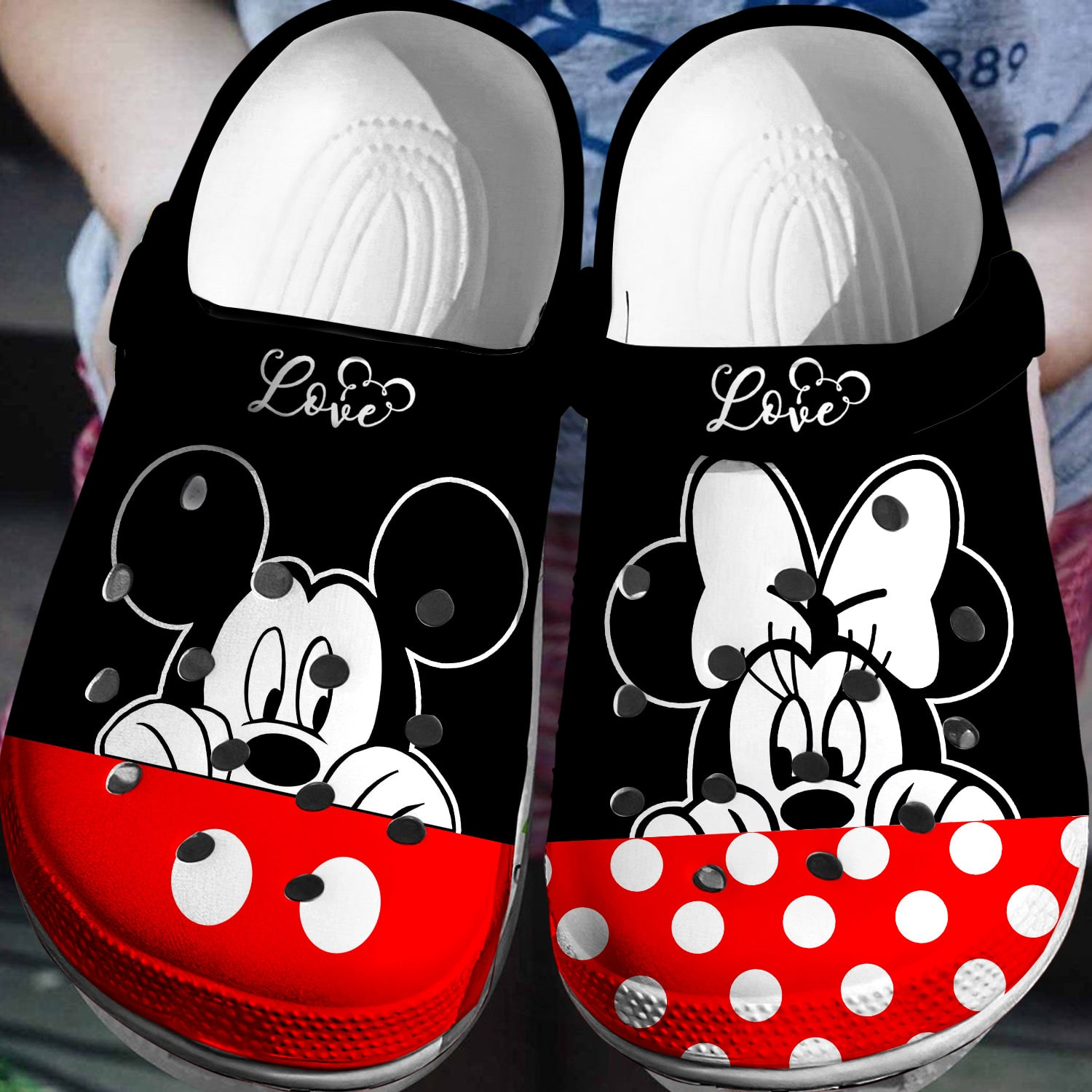 vibration mickey and minnie mouse black red for kids 26 adults 4bofm