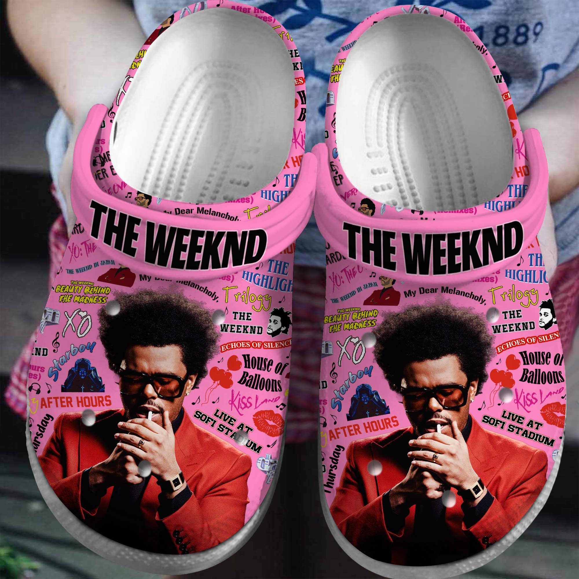 viral pink slippers the weeknd music clogs fast shipping worldwide ku03d