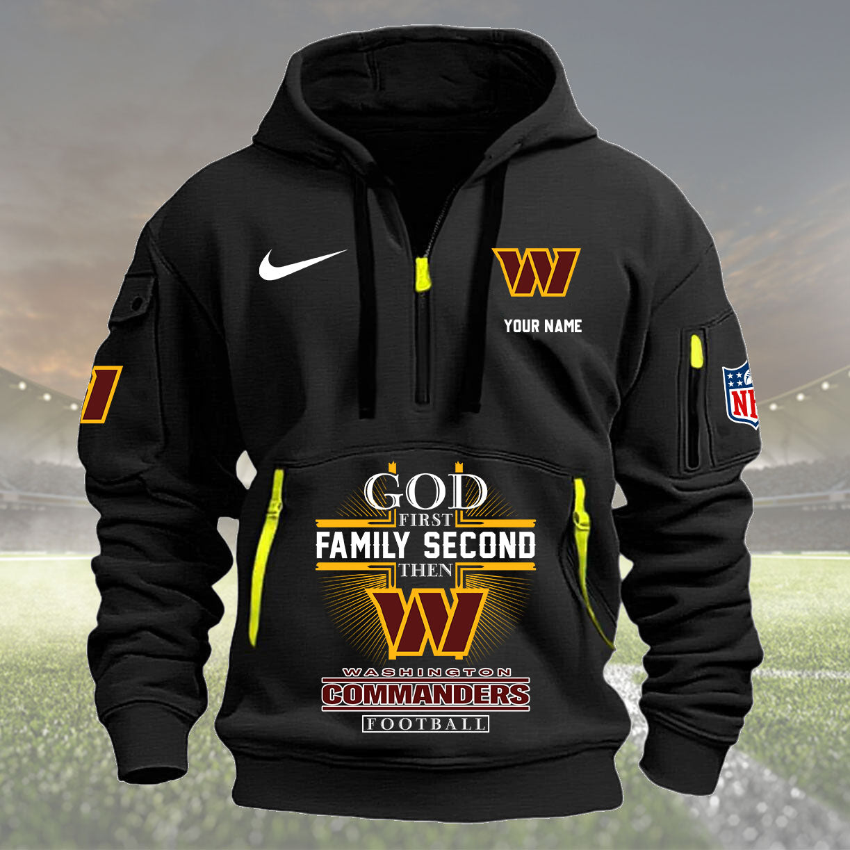 washington commanders personalized quarter zip hoodie nfl quarter zip hoodie custom hoodie nfl shirt nfl hoodie lvv96