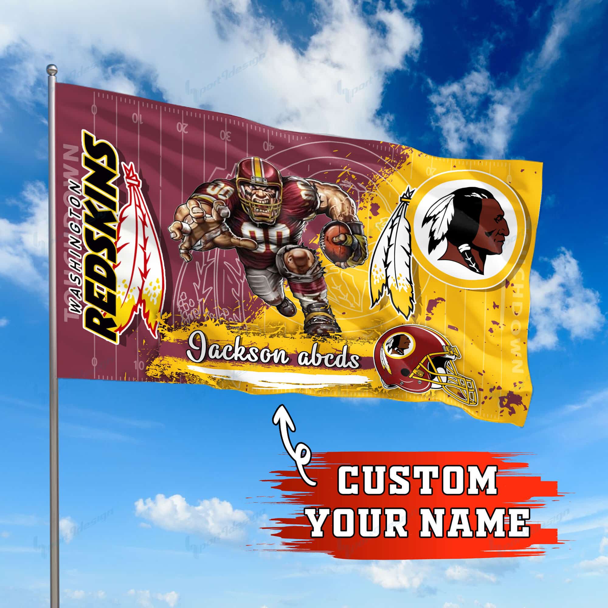 washington redskins personalized flag 267 hkvxb