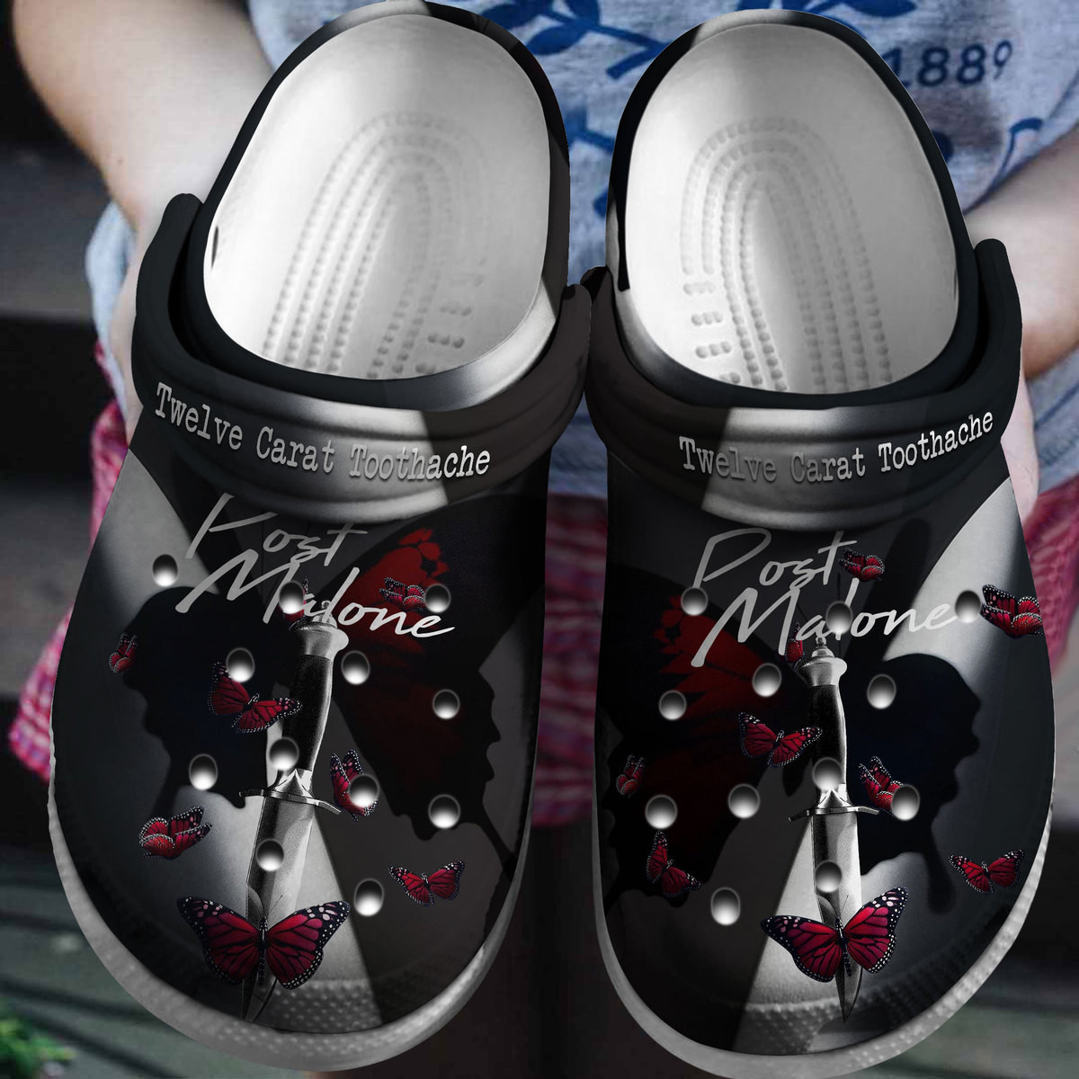 water proof and non slip post malone black clogs for kids 26 adults s2cu1