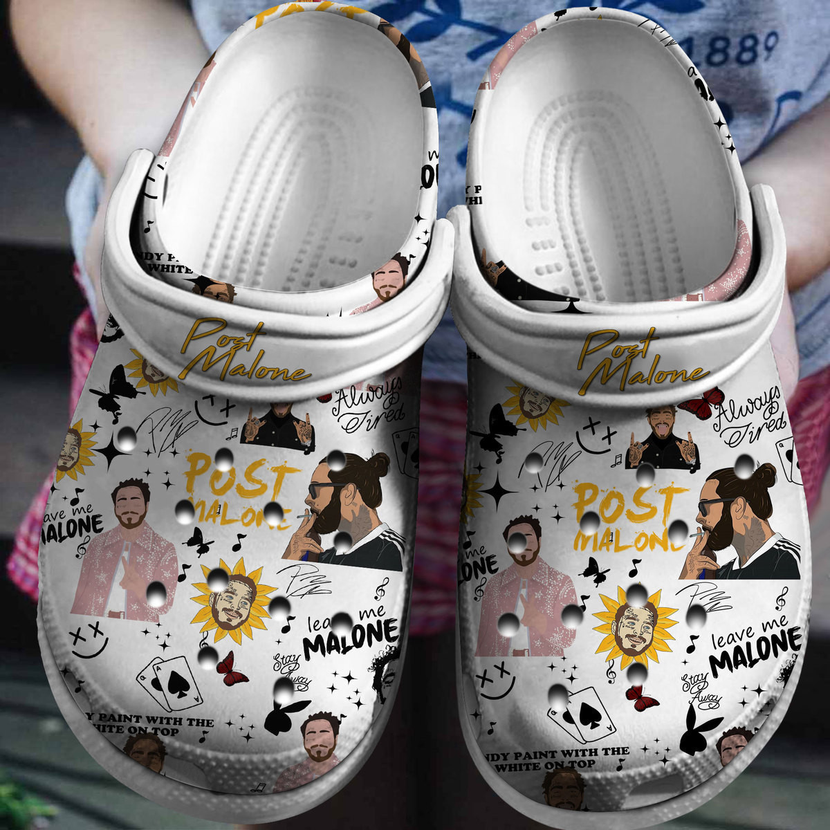 water proof and water resistant post malone white clogs for kids 26 adults 9q95q
