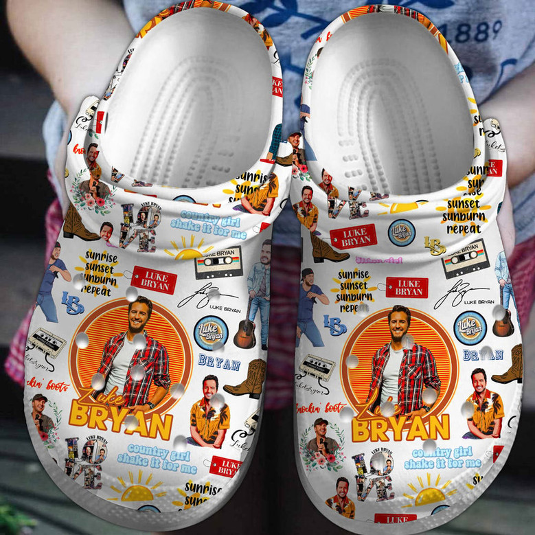 water proof luke bryan white music clogs fast shipping worldwide unpfv