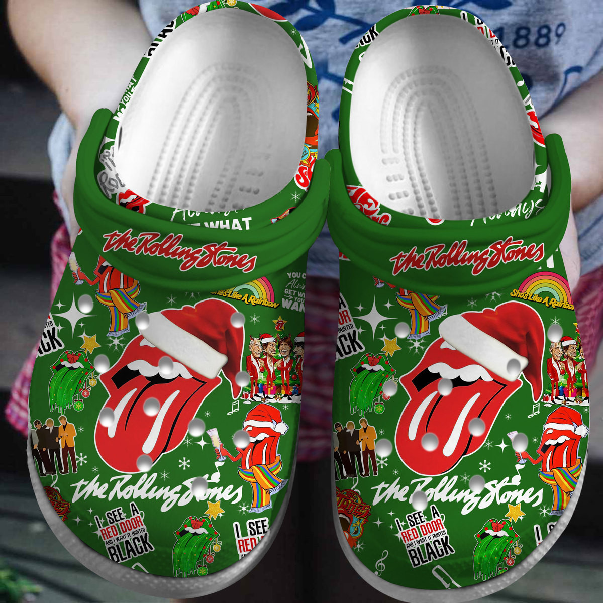 water proof rolling stones green clogs for kids 26 adults or95g