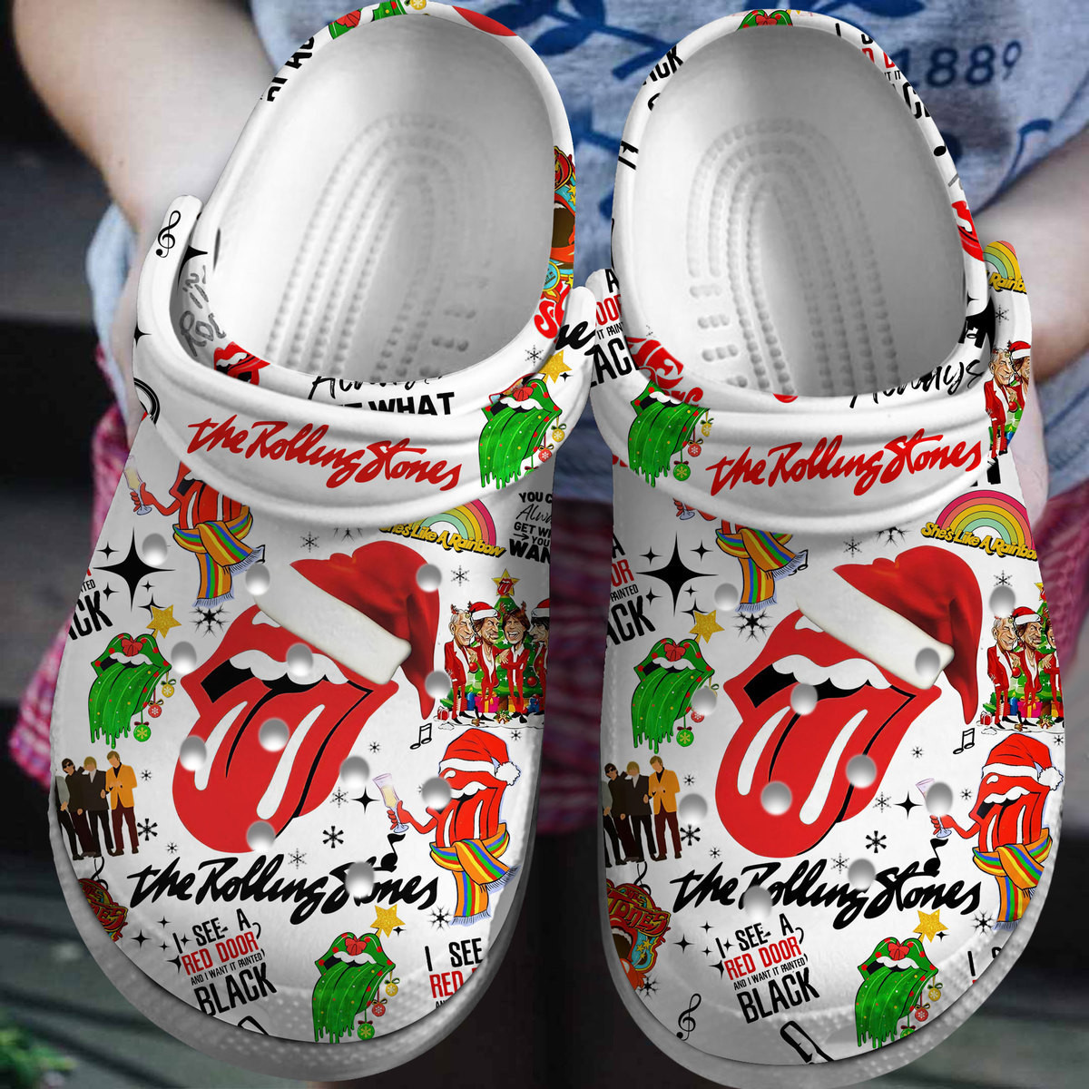 water proof rolling stones white clogs for kids 26 adults bo10d
