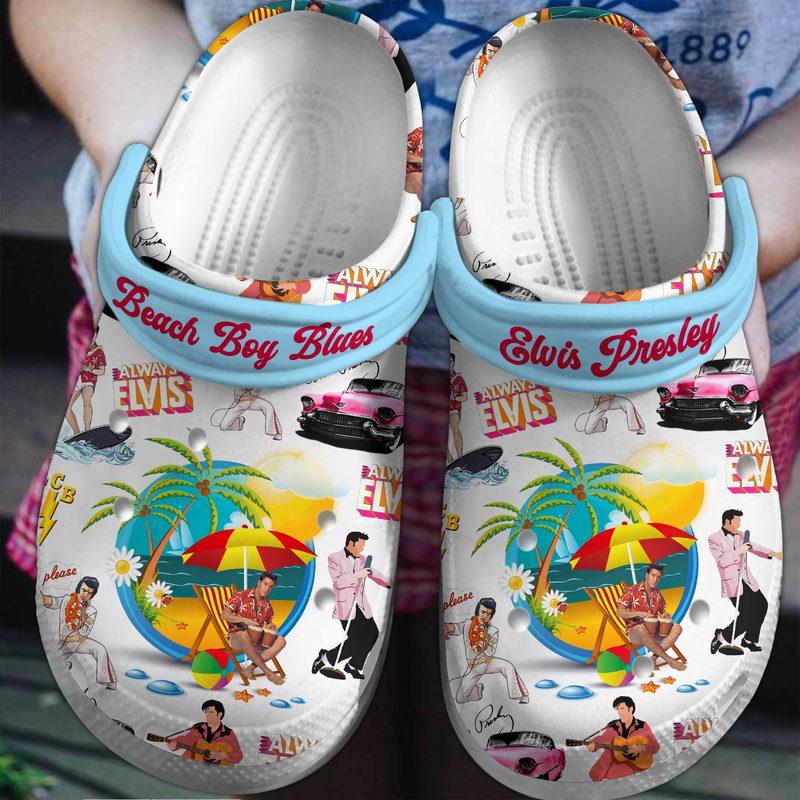 water resistant elvis presley white clogs for kids 26 adults xwh52