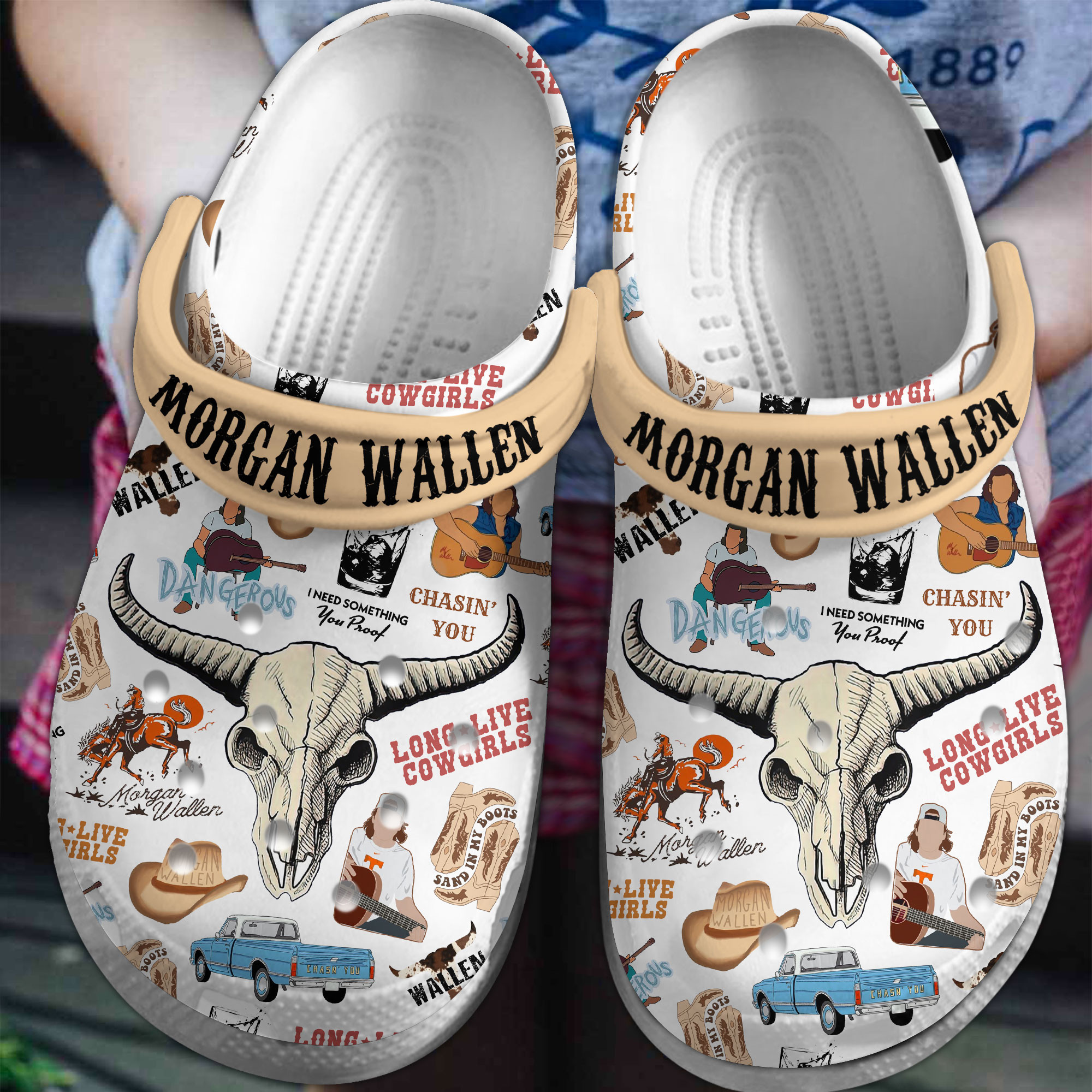 water resistant morgan wallen white clogs for kids 26 adluts ir7vv
