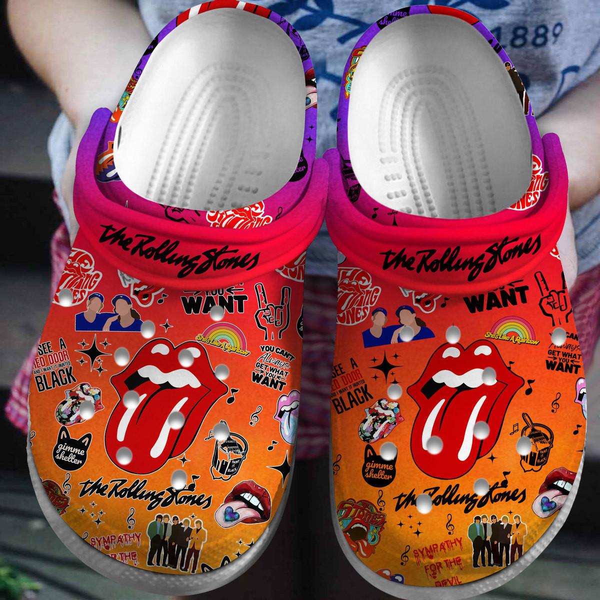 water resistant rolling stones colorful clogs for kids 26 adults shzgn