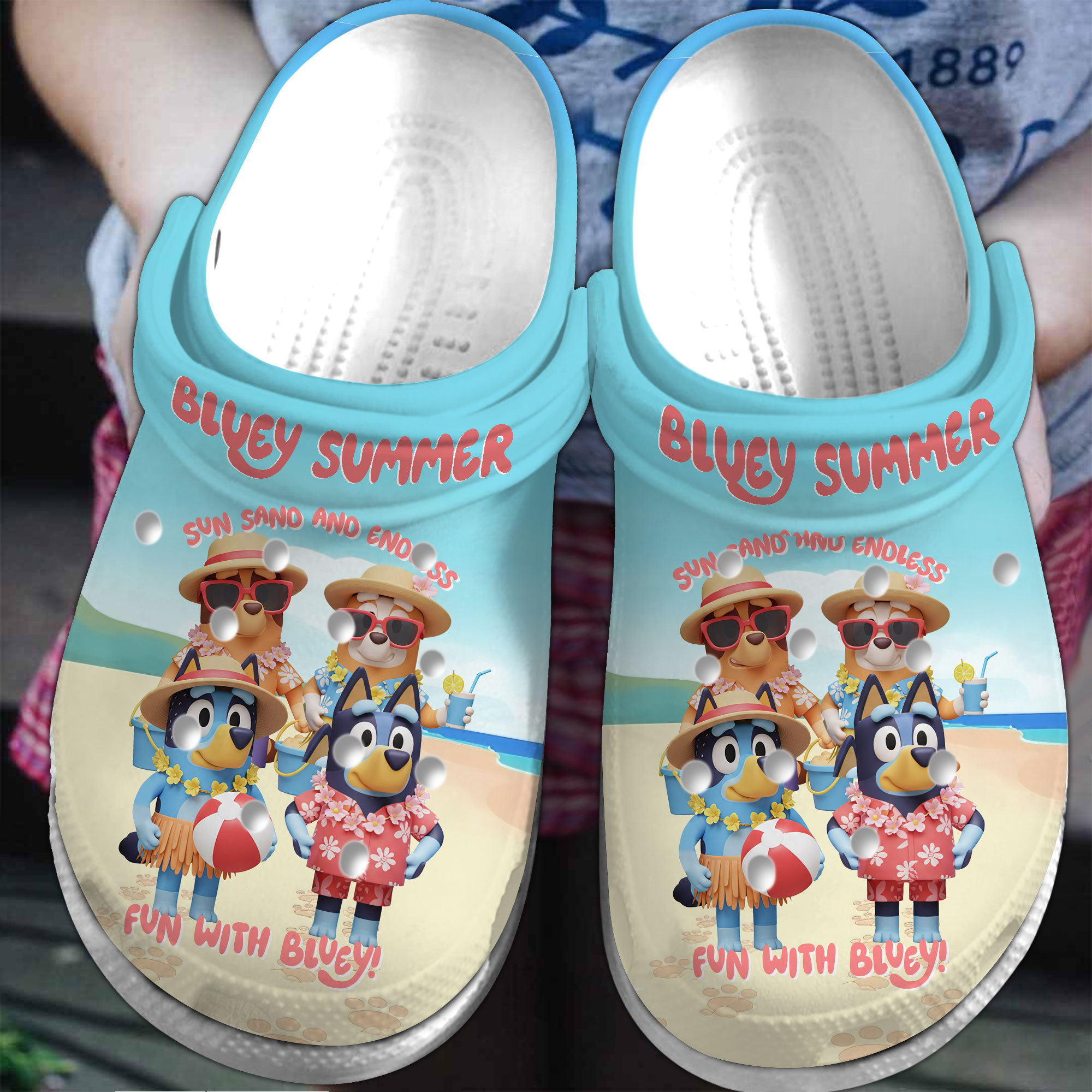 water resistant shoes bluey family summer vacation cartoon clogs for kids and adults n9ddd